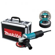 Makita 9557PBX1 4-1/2-Inch Angle Grinder w/ Case, Diamond Blade, 5 Grinding Wheels, Wheel Guards, 193794-5 Cutting Guard, VC4710 12 Gallon Xtract Vac Wet/Dry Dust Extractor/Vacuum
