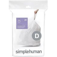 simplehuman code D Custom Fit Drawstring Trash Bags in Dispenser Packs, 20 Count, 20L / 5.2 Gallon, White