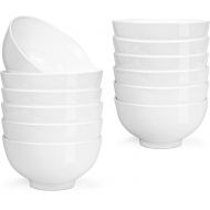 [아마존베스트]Foraineam 12 Pack 10 Ounces Porcelain Small Bowl Set White Round Bowls for Dessert, Ice Cream, Salad, Fruit, Small Side Dishes