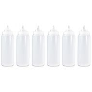 BonBon 6 Pk Plastic Squeeze Condiment Bottles - 32 Ounce - for Condiments no BPA LDPE