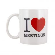 Paladone I Love Meetings Mug | Novelty Coffee Tea Ceramic Cup | Unique & Super Fun Way of Drinking Your Favourite Beverage, Paldone, 300ml