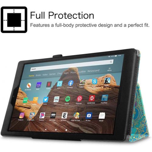  [아마존베스트]Fintie Folio Case for All-New Amazon Fire HD 10 Tablet (Compatible with 7th and 9th Generations, 2017 and 2019 Releases) - Premium PU Leather Slim Fit Stand Cover with Auto Wake/Sl