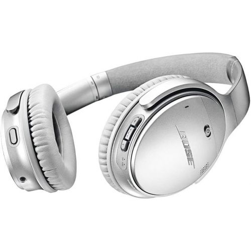 보스 Bose QuietComfort 35 II Noise Cancelling Bluetooth Headphones? Wireless, Over Ear Headphones with Built in Microphone and Alexa Voice Control, Silver