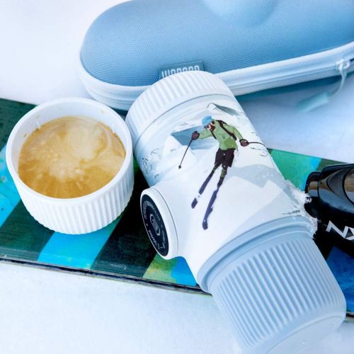  WACACO Nanopresso Portable Espresso Maker bundled with Protective Case, Upgrade Version of Minipresso, 18 Bar Pressure, Small Travel Coffee Maker, Manually Operated, Compatible wit