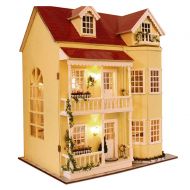 MAGQOO 3D Wooden Dollhouse Miniature DIY House Kit with Furniture 1:24 Scale Creative Room Music Box Included(House of Fairy Tales)