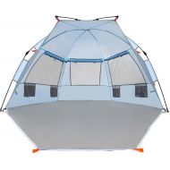Easthills Outdoors Instant Shader Extended L Easy Up Beach Tent Sun Shelter for 2-4 Person - Extended Zippered Floor Blue