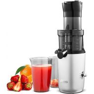 AMZCHEF Whole Fruit Juicer Machines, 80MM Large Feeding Chute Slow Masticating Juicer, Powerful Cold Press Juicers with Upgrade Auger, Double-Layer Filter, Retro Toggle Switch, Quiet Motor