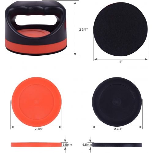  GAMESUN Plastic Air Hockey Strikers/Pushers, 2 PCS 4 Plastic Air Hockey Pushers and 4 PCS 2.75 Pucks Replacement for Game Tables Goalies Equipment Accessories