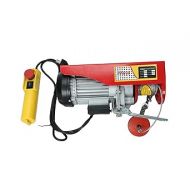 Electric Hoist 1320 lbs with Remote Control and 2 Lift Slings Straps,110 Volt Automatic Zinc-Plated Steel Wire Hoist for Garage Warehouse Factory