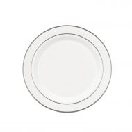Party Essentials N278020 Divine Plastic Plates with Silver Rim, 6, White with Silver (Case of 144)