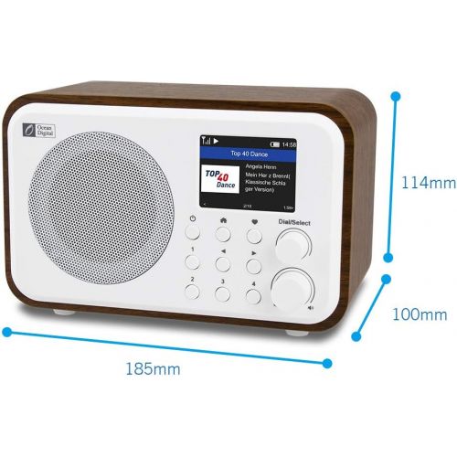  [아마존베스트]Ocean Digital WiFi Internet Radios WR-336N Portable Digital Radio with Rechargeable Battery Bluetooth Receiver with 2.4” Color Display, 4 Preset Buttons, Support UPnP & DLNA-White
