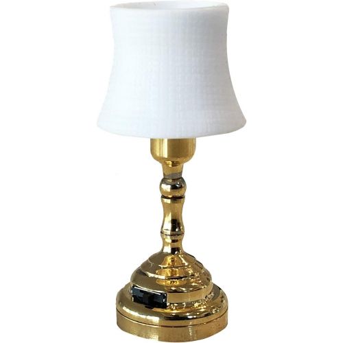  Inusitus Miniature Dollhouse Table Lamp - LED Mini Lamp for Dolls House Furniture - Functional - 1/12 Scale (Table Lamp 2)