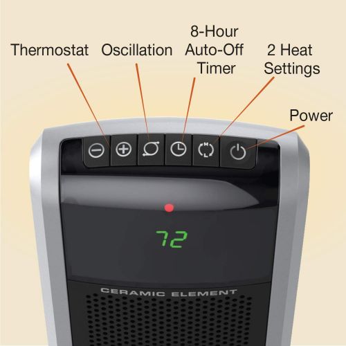  Lasko 5586 Digital Ceramic Tower Heater with Remote, Dark Grey