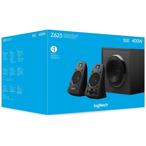 로지텍 Logitech Z623 400 Watt Home Speaker System, 2.1 Speaker System - Black