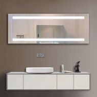 Decoraport 65 Inch 24 Inch Horizontal LED Wall Mounted Lighted Vanity Bathroom Silvered Mirror Touch Button (A-C230)