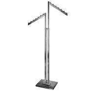 Unknown 2-Way Garment Rack with Slant Blade Arms - Chrome Plated