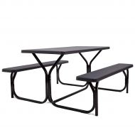 GYMAX Gymax Picnic Table, Camping Picnic Tables Bench Set for Outside Backyard Garden Patio Dining Party
