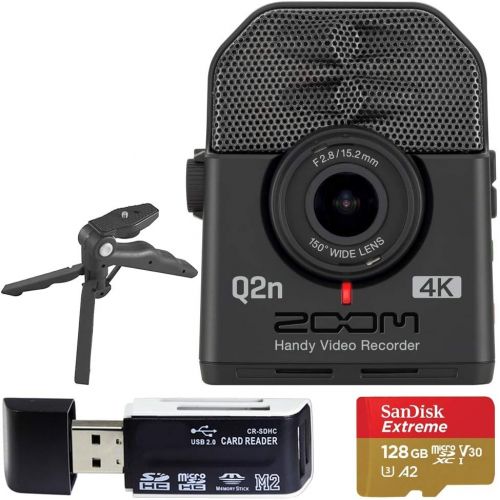  [아마존베스트]Zoom Q2n-4K Ultra High Definition Handy Video Recorder + 128GB Memory Card with SD Adapter + USB Card Reader + Table Tripod Hand Grip