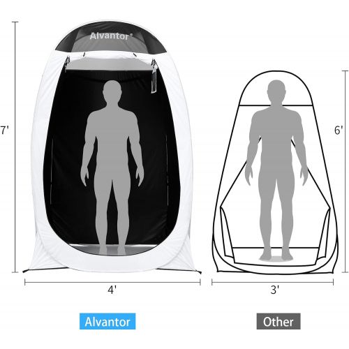  Alvantor Shower Tent Changing Room Outdoor Toilet Privacy Pop Up Camping Dressing Portable Shelter Teflon Coating Fabric 4’x4’x7 Patent
