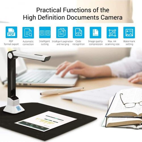  RODION Document Camera for Teachers, High Definition Portable Scanner with OCR Text Recognition Function, Real-time Projection A4 Format for Distance Learning Online Teaching (Only Suppor