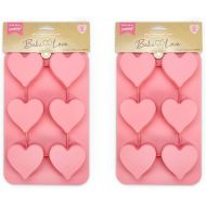 Baked with Love Heart Shaped Silicone Cupcake Mold 2-Pack