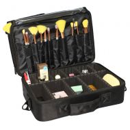 Tenozek Professional High-capacity Multilayer Portable Travel Makeup Bag with Shoulder Strap (Small) Black