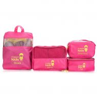 Zhijie-snd Childrens Travel Storage Wash Bag 4 Piece Set Travel Set Clothing Finishing Care Package, Kids Travel Organiser(Clothing Bag/Nursing Bag/Toy Bag/Shoe Bag) (Color : Phosphor)