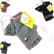 [아마존베스트]Kbinter Womens & Mens 4 Pack USB Heated Gloves Mitten Winter Hands Warm Laptop Gloves, Knitting Hands Full & Half Heated Fingerless Heating Warmer Washable Design (4 PACK)