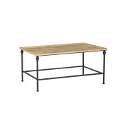 Deco 79 86953 Rustic Wood and Metal Coffee Table, 23 W x 19 H, Brown, Black