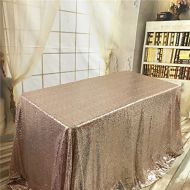 BalsaCircle TRLYC 90x132-Inch Rose Gold Rectangle Tablecloth for Wedding Party Cake Dessert Events Table Linens