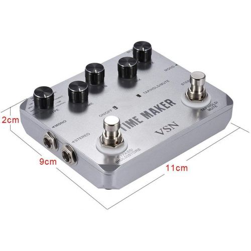  VSN Guitar Delay Pedal Time Maker 11 Types of Ultimate Delay Pedals Bass Guitar Effect Pedal with Tap Tempo True Bypass