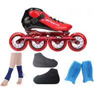 mfw@wewe Inline Skates Professional Womens Adult Fitness Inline Skate Single Row Speed Skating Roller Skates Speed Skating Shoes Wheels are 100mm 30-45 Yards