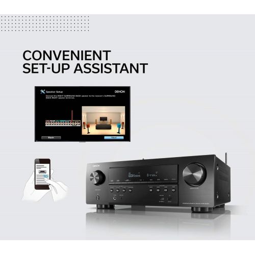  Denon AVR-S750H Receiver, 7.2 Channel (165W x 7) - 4K Ultra HD Home Theater (2019) Music Streaming New - eARC, 3D Dolby Surround Sound (Atmos, DTS/Virtual Height Elevation) Alexa +