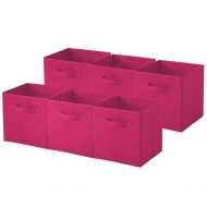 Sorbus Foldable Storage Cube Basket Bin Pink-6 PACK