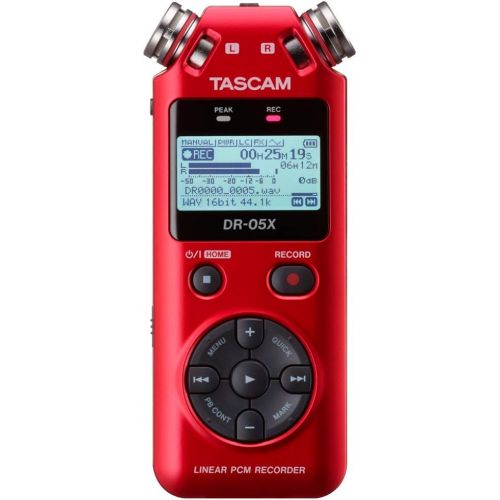야마하 Tascam DR-05X Stereo Handheld Digital-Audio Recorder and USB Audio Interface, Red