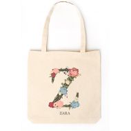 Qualtry Personalized Monogram Tote - Unique Monogrammed Tote Bags Gifts for Women, Also a Gift for Mom (Letter Z)