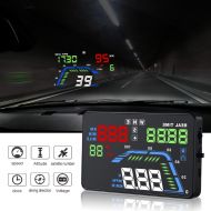 YICOTA Car HUD GPS Head Up Display 5.5 Colorful LED Dashboard Projector Speed Warning System Compatible with All Cars (Q7)