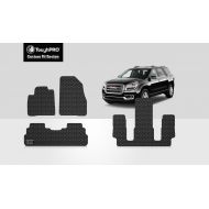 ToughPRO GMC Acadia Floor Mats 6 Seater and 3rd Row Mat - All Weather- Heavy Duty - Black Rubber - 2018-2019