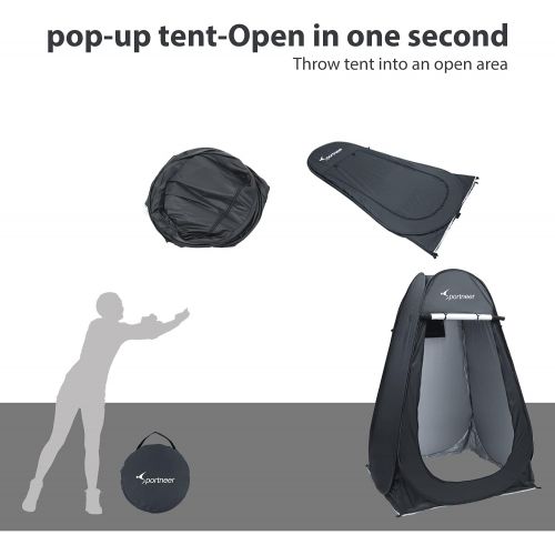  Sportneer Pop Up Privacy Changing Tent Camping Shower Tent, Portable Dressing Bathroom Potty Tent for Camping Hiking Toilet Beach Sun Shelter Picnic Fishing with Carrying Bag, UPF5