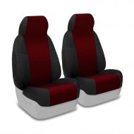 Coverking Custom Fit Front 50/50 Bucket Seat Cover for Select Ford E-Series Models - Neosupreme (Wine with Black sides)