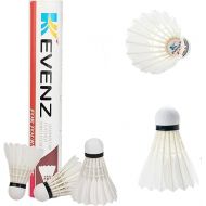 KEVENZ Goose Feather Badminton Shuttlecocks with Great Stability and Durability, High Speed Badminton Birdies-12PK (White-K2)