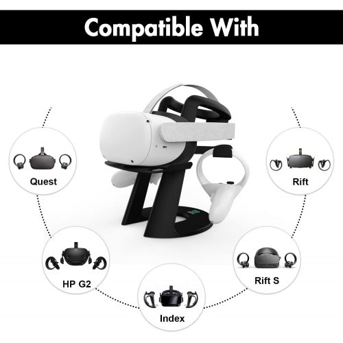  [아마존베스트]M AMVR AMVR VR Headset and Touch Controllers Display Stand, Helmet & Handle Holder Mount Station for Oculus Quest 2 (Black)