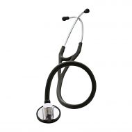 3M Littmann Master Cardiology Stethoscope, Black Plated Chestpiece and Eartubes, Black Tube, 27 inch, 2161
