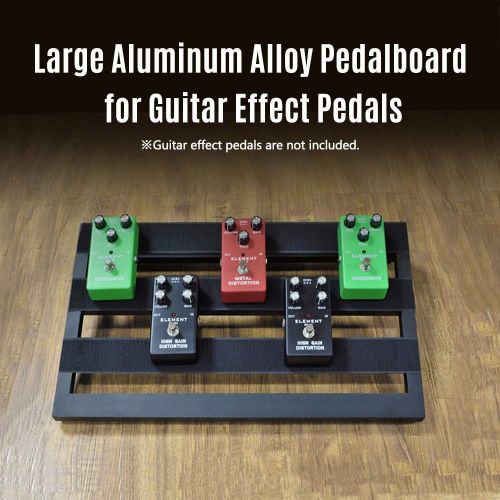  Fesjoy Large Guitar Effect Pedal Board Large Size Guitar Effect Pedal Board Aluminum Alloy Pedalboard 19.7×11 Inch with Carrying Bag