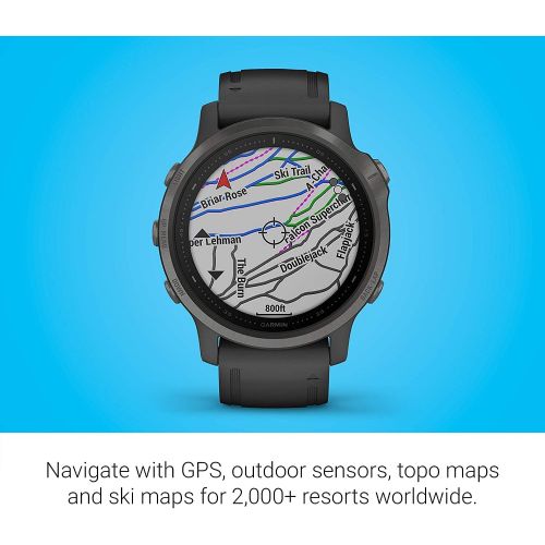 가민 [아마존베스트]Garmin fenix 6S Sapphire, Premium Multisport GPS Watch, Smaller-Sized, Features Mapping, Music, Grade-Adjusted Pace Guidance and Pulse Ox Sensors, Carbon Gray DLC with Black Band