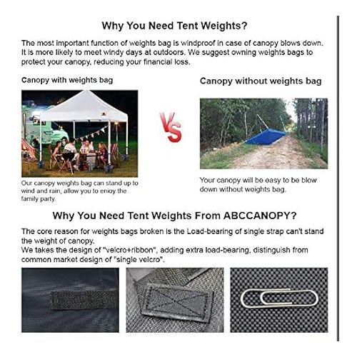  ABCCANOPY Canopy Weights 112 LBS Gazebo Tent Sand Bags,4pcs-Pack (Black)