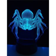 KKXXYD Creative Spider 3D Lamp Lighting Led USB Mood Night Light Multicolor Touch Or Remote Luminaires Change Table Desk Beside