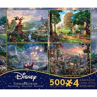 Ceaco THOMAS KINKADE FANTASIA LADY & THE TRAMP WINNIE THE POOH TANGLED DISNEY DREAMS COLLECTION 4 IN 1 JIGSAW PUZZLE SET 500 pieces