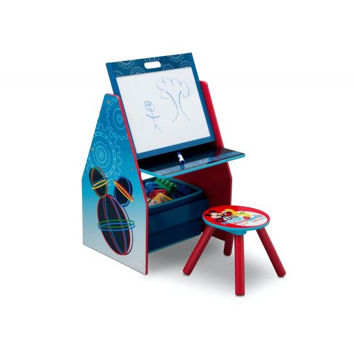  [아마존베스트]Delta Children Kids Easel and Play Station  Ideal for Arts & Crafts, Drawing, Homeschooling and More, Disney Mickey Mouse