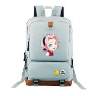 YOURNELO Anime Manga Naruto Rucksack Backpack Canvas School Bag Bookbag (Sakura Cinerous)